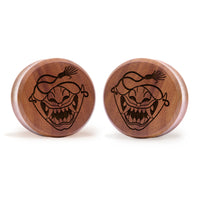 Plug / Gauge Samurai Oni - Bois de Saba | Face plate double évasé