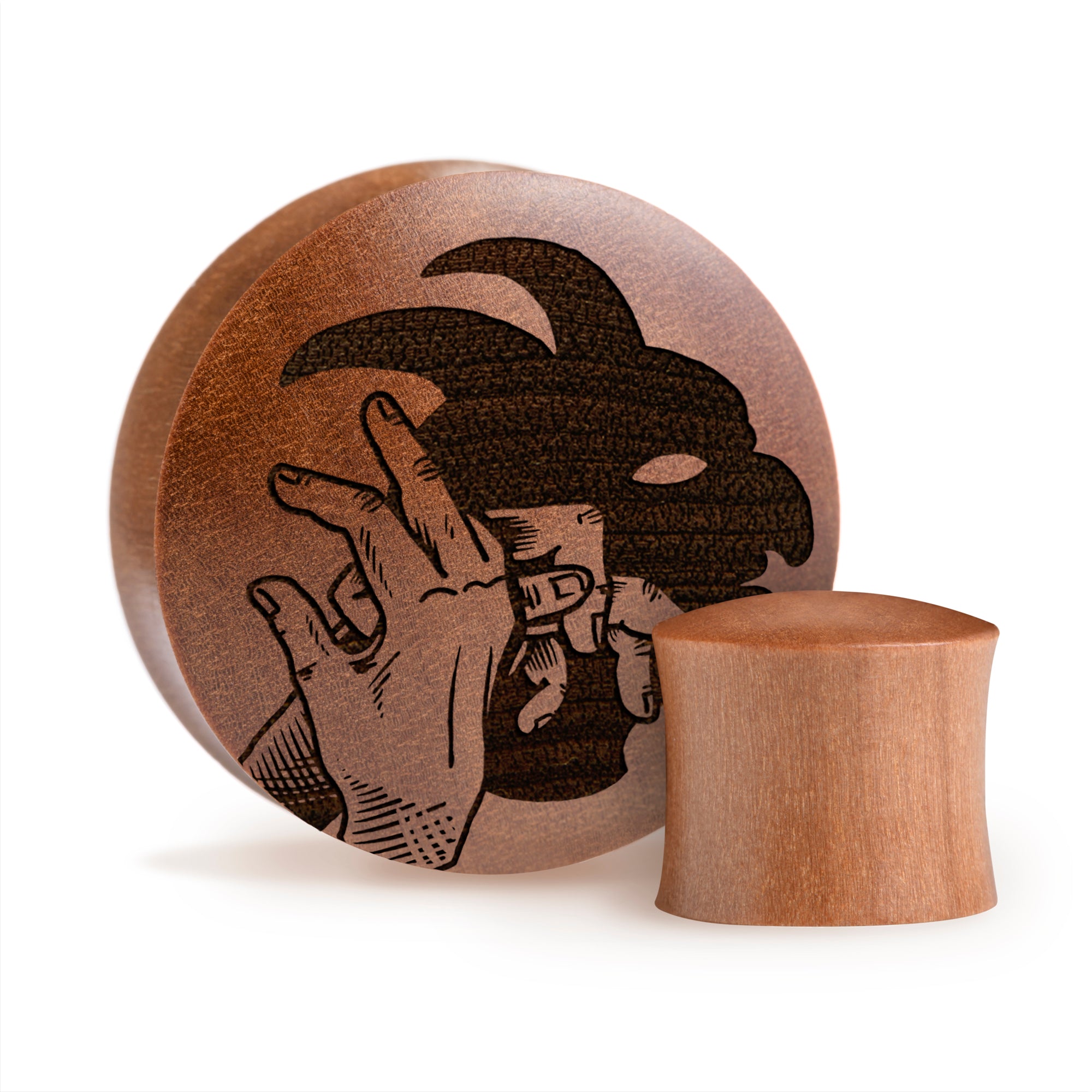 Schatten -Dämonen -Plug / gauge - Saba Wood | Konvexe Doppelaufgeweitet