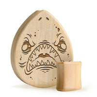Shark Plug / Calibre - Bois crocodile en forme de goutte | Double flare à face plate