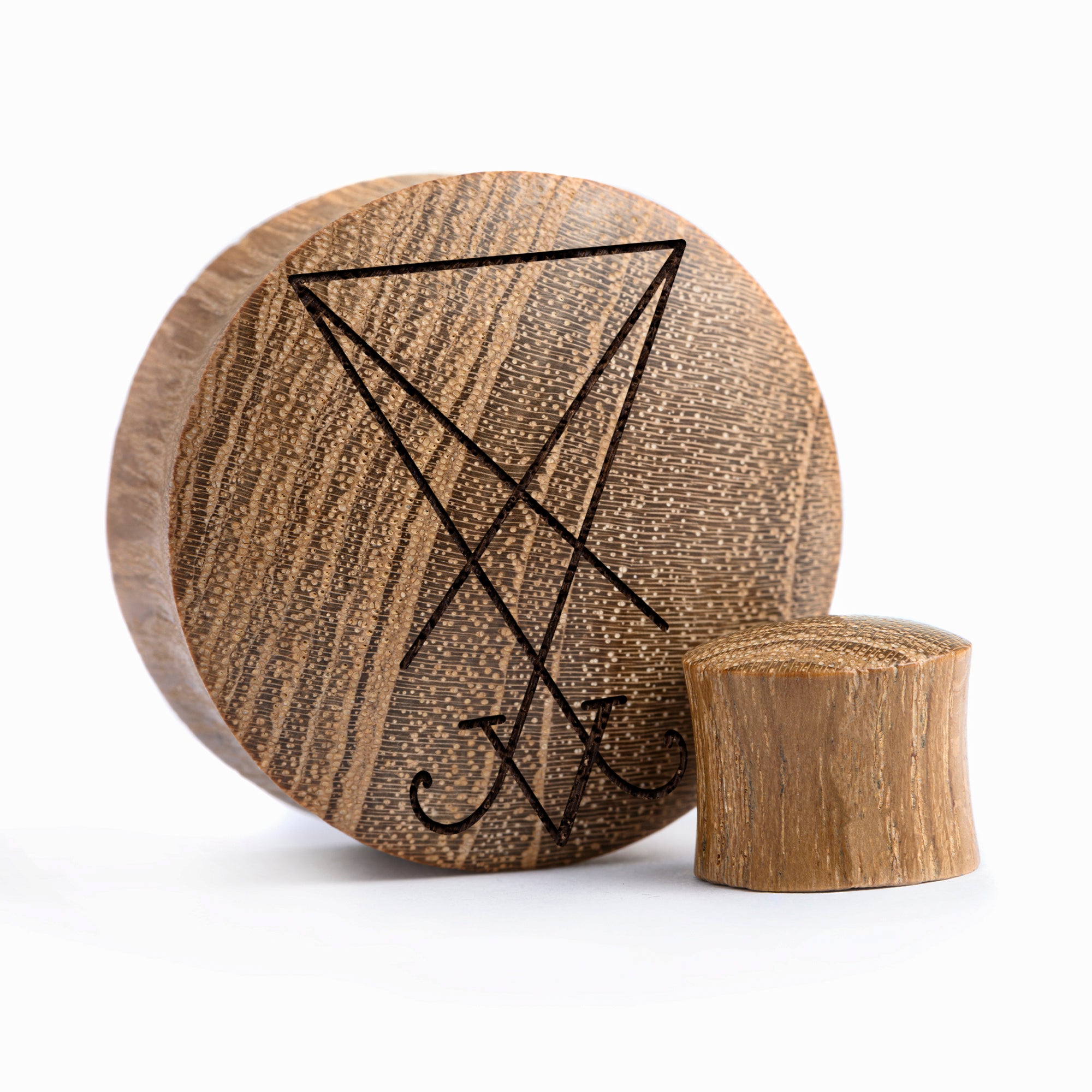 Sigil Plug / Gauge - Teakholz | Konvexe Doppelaufgeweitet