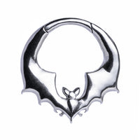 Poids d'oreille chauve-souris en acier argenté - Paire