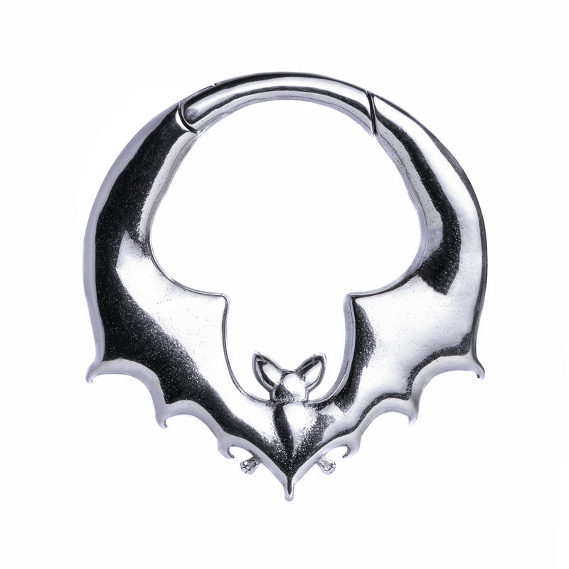 Poids d'oreille chauve-souris en acier argenté - Paire