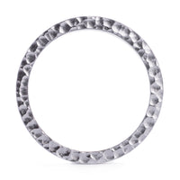 Tunnel d'oreille en acier inoxydable martelé argenté à visser