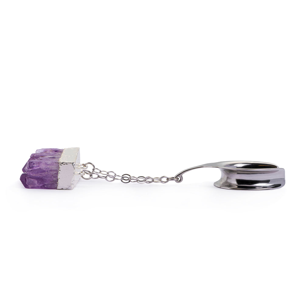 Amethyst & Silver Sattle Ohrgewichte (Paar)