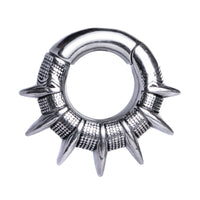 Poids d'oreille à pointes en acier argenté - Paire