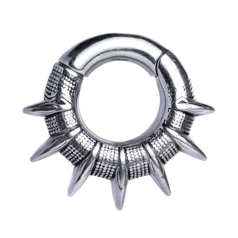 Poids d'oreille à pointes en acier argenté - Paire