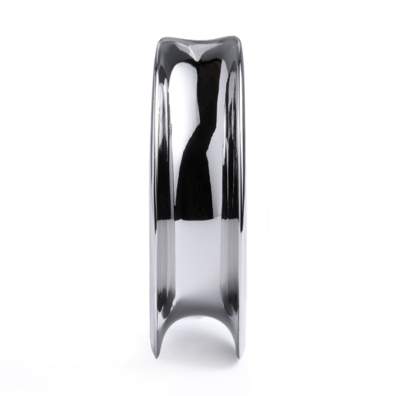 Silver V Shape Surgical Steel Saddle Ear Plug / Gauge