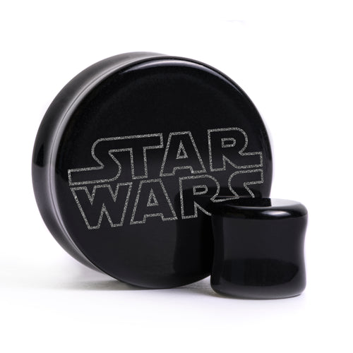 Star Wars Plug - Black Glass | Flat Faced Double Flare