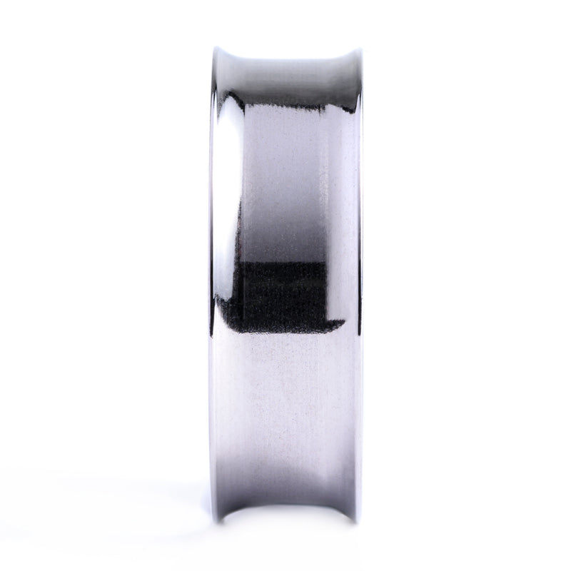 Silver Stainless Steel Double Flared Ear Tunnel / Plug / Gauge