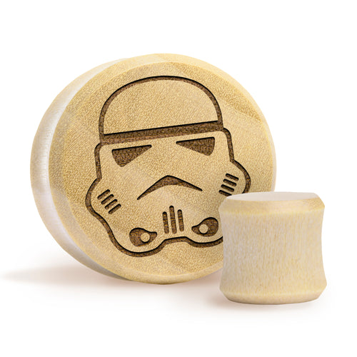 Stormtrooper Plug - Krokodilholz | Doppelaufgeweitet mit flachem Gesicht