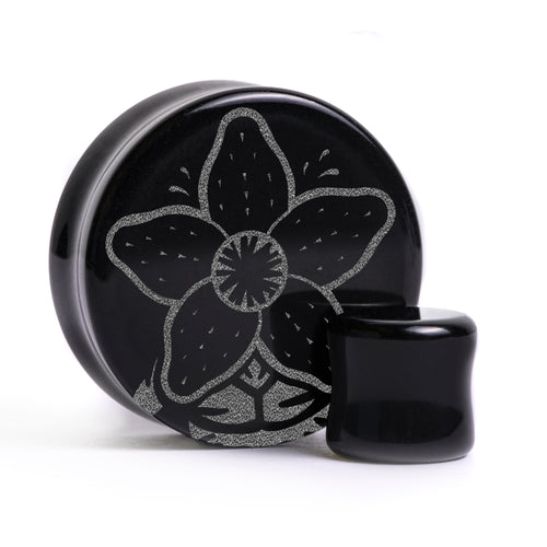 Stranger Things - Demogorgon Plug / Gauge - Black Glass | Flat Faced Double Flare