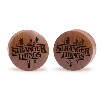 Stranger Things - Logo Plug / Gauge - Saba-Holz | Konvexer Double Flare