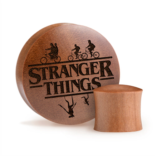 Stranger Things - Logo Plug / Gauge - Saba-Holz | Konvexer Double Flare