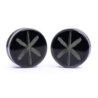 Remy Rune Plug Stärke Rune Viking Plug / gauge - Schwarzes Glas | Doppelaufgeweitet m ...