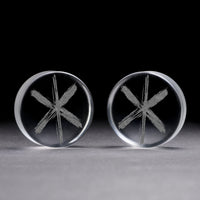 Plug / Gauge Rune de force viking - Verre transparent | Face plate double évasé