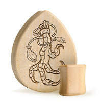 Eagle Claw Plug / Jauge - Bois crocodile en goutte d’eau | Double évasement à face plate