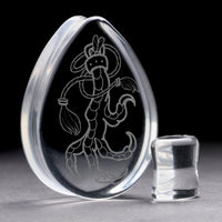 Plug Eagle Claw / Calibre - Verre transparent en forme de goutte | Double évasement à face plate