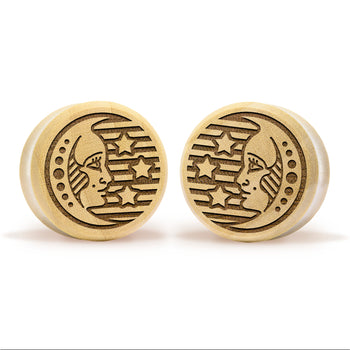 Linework Mandala Ornamental Tattoo Plug / Gauge - Saba Wood | Convex Double Flare
