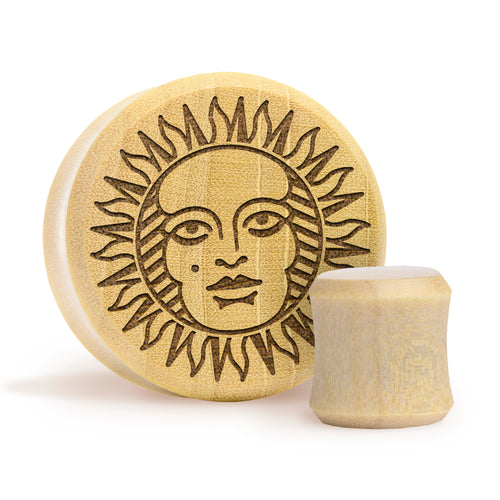 Tarot Sun Plug / Gauge - Crocodile Wood | Flat Faced Double Flare