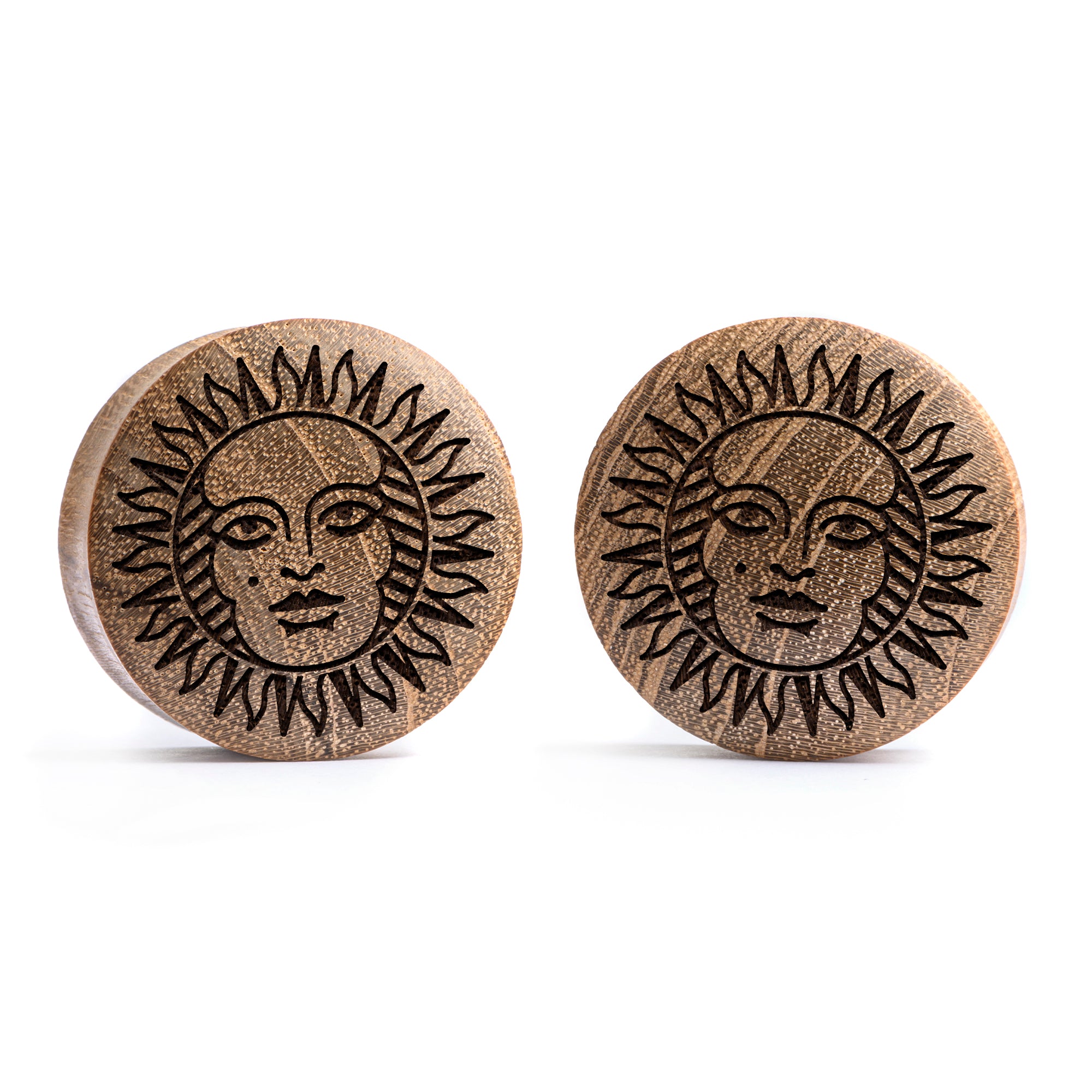 Starburst Mandala Zierstattoo Plug / Gauge - Krokodilholz | Konvexe Doppelaufgeweitet