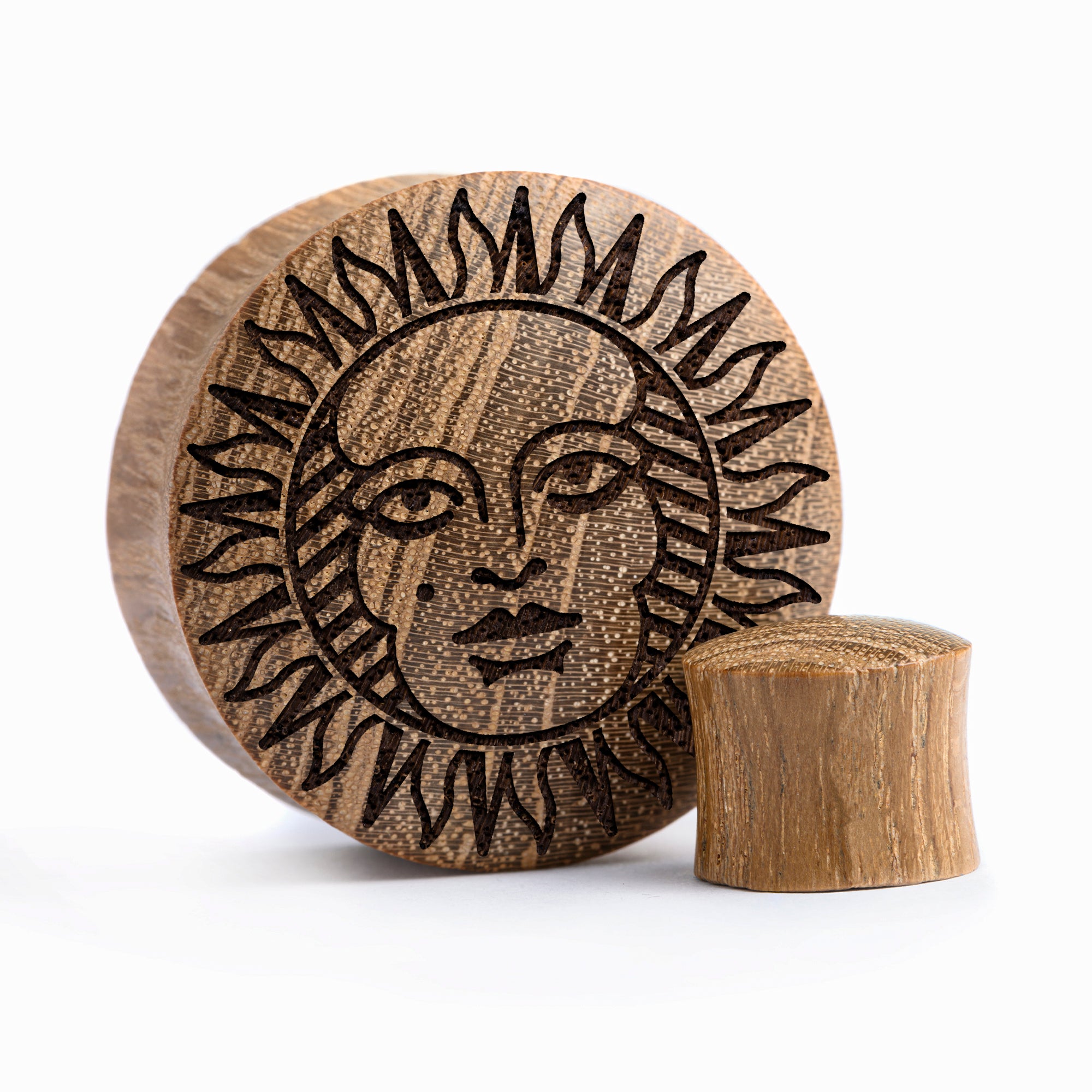 Tarot Sun Plug / gauge - Teakholz | Konvexe Doppelaufgeweitet