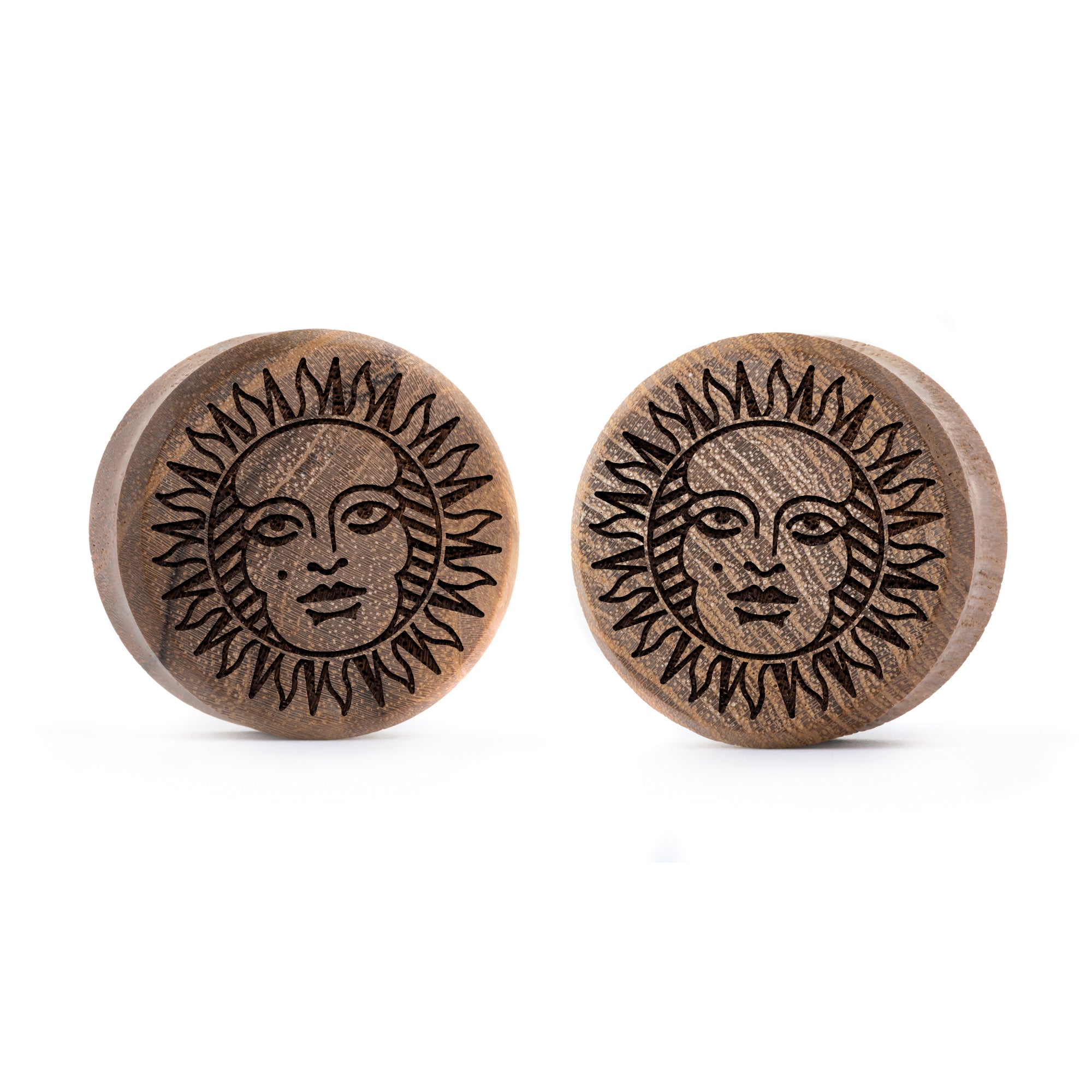 Tarot Sun Plug / gauge - Teakholz | Doppelaufgeweitet mit flachem Gesicht