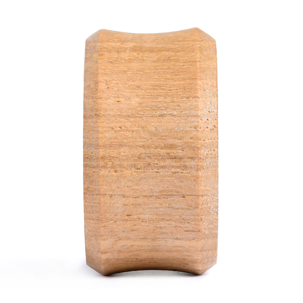Doppelter Weinen Kewpie Plug / Gauge - Teakholz | Doppelaufgeweitet mit flachem Gesicht
