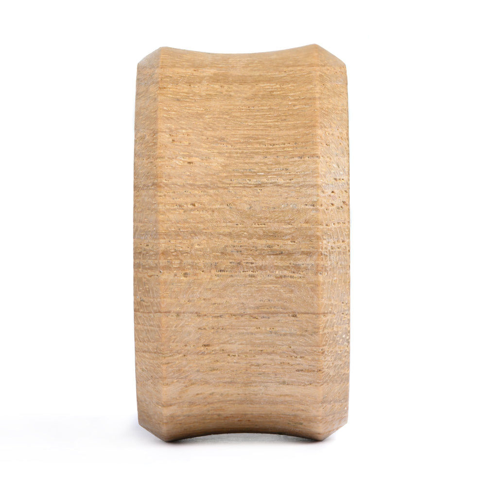 Cuboid Plug / Gauge - Teak Wood | Flat Faced Double Flare - Lasered To Order In House At Custom Plugs HQ