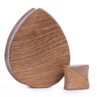 Plug / Gauge d'oreille en bois de teck goutte