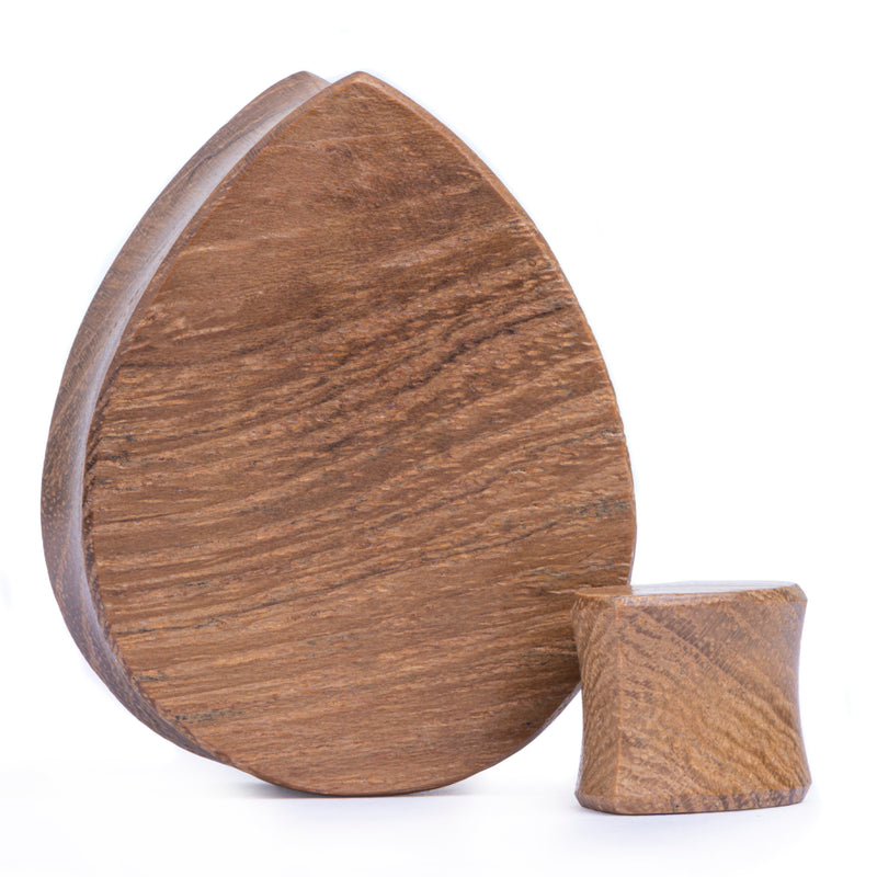 Plug / Gauge d'oreille en bois de teck goutte