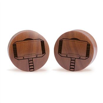 Starburst Mandala Zier Tattoo Plug / gauge - Saba Wood | Doppelaufgeweitet mit flachem Gesicht