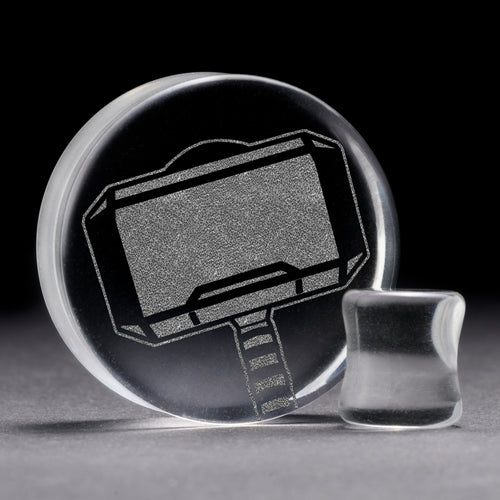 Thor Plug / Gauge - Clear Glass | Flat Faced Double Flare