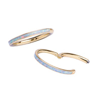 Septum clicker, or, incrustation opale blanche, titane, 1.2mm