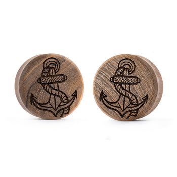 Starburst Mandala Ornamental Tattoo Plug / Gauge - Crocodile Wood | Convex Double Flare