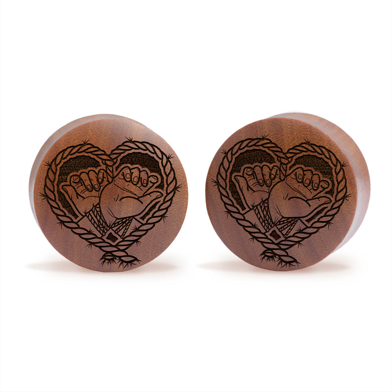 Plug / Gauge Bondage - Bois de Saba | Convexe double évasé