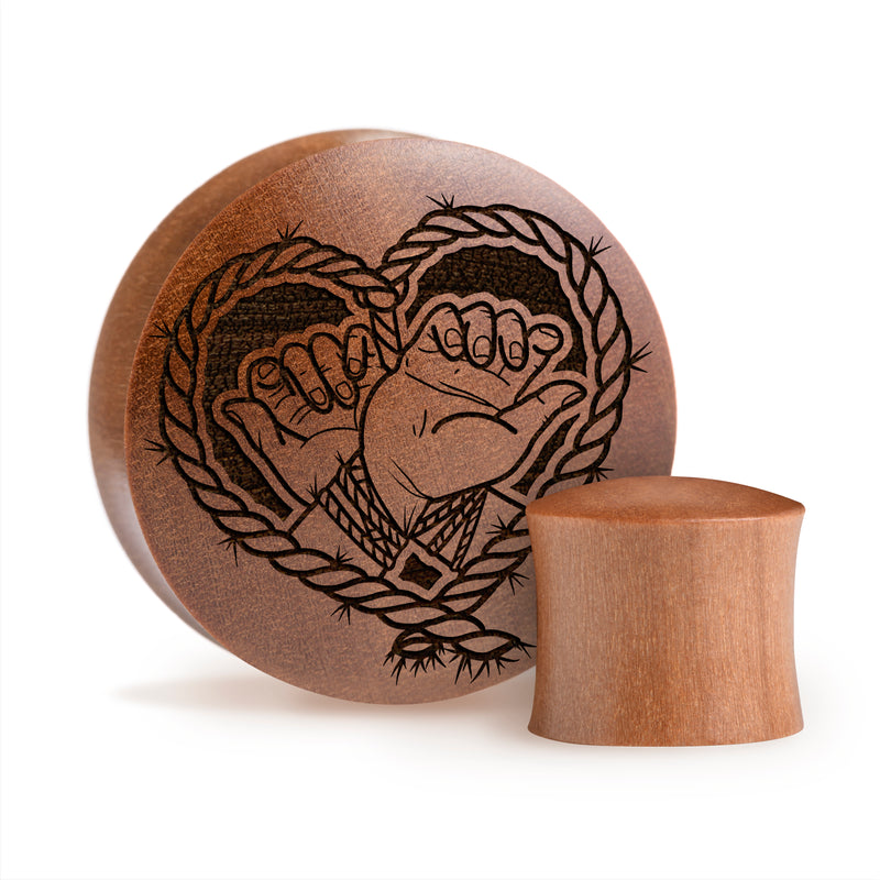 Plug / Gauge Bondage - Bois de Saba | Convexe double évasé