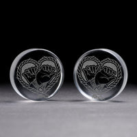Plug / Gauge Bondage - Verre transparent | Face plate double évasé