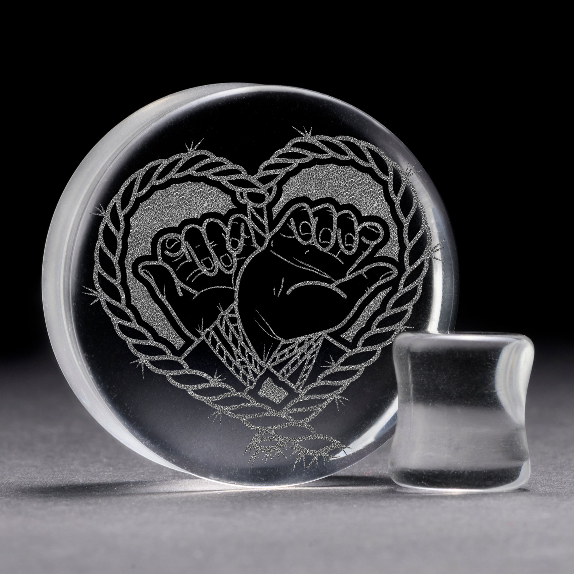 Bondage Plug / Gauge - Clear Glass | Flat Faced Double Flare