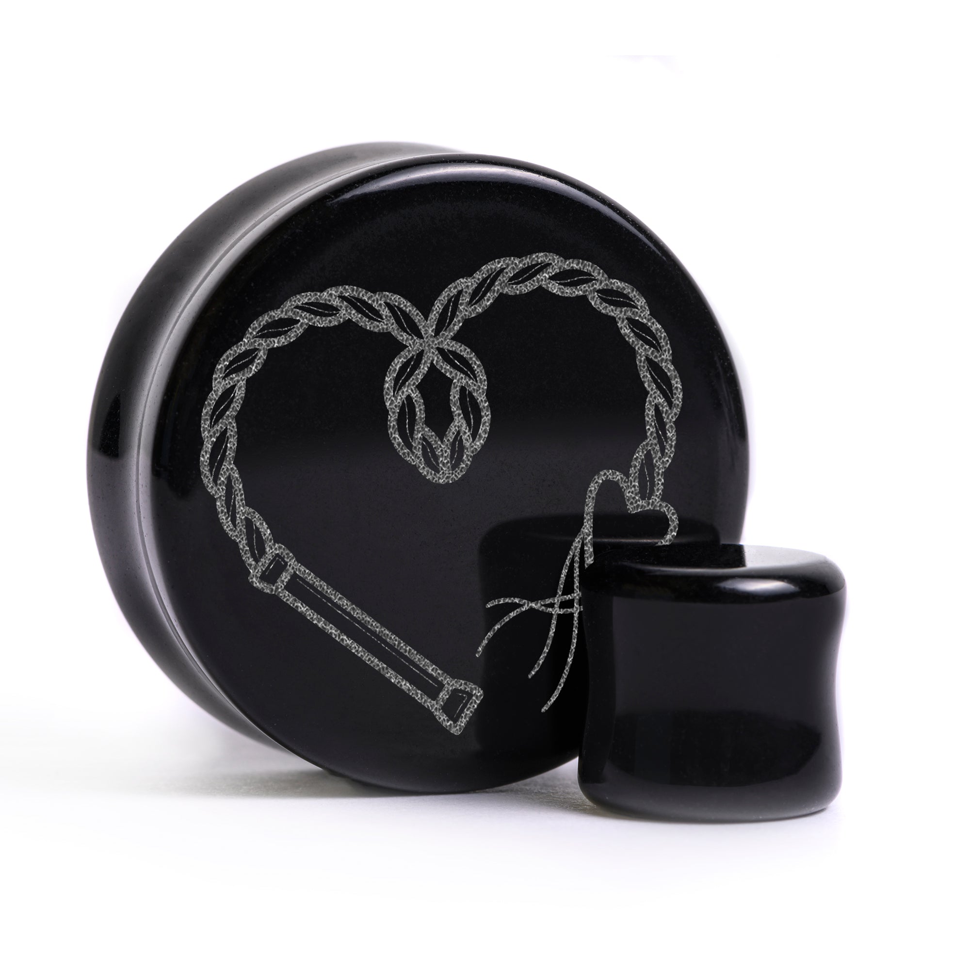 Whip Plug / Gauge - Black Glass | Flat Faced Double Flare