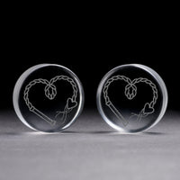 Plug / Gauge Fouet - Verre transparent | Face plate double évasé