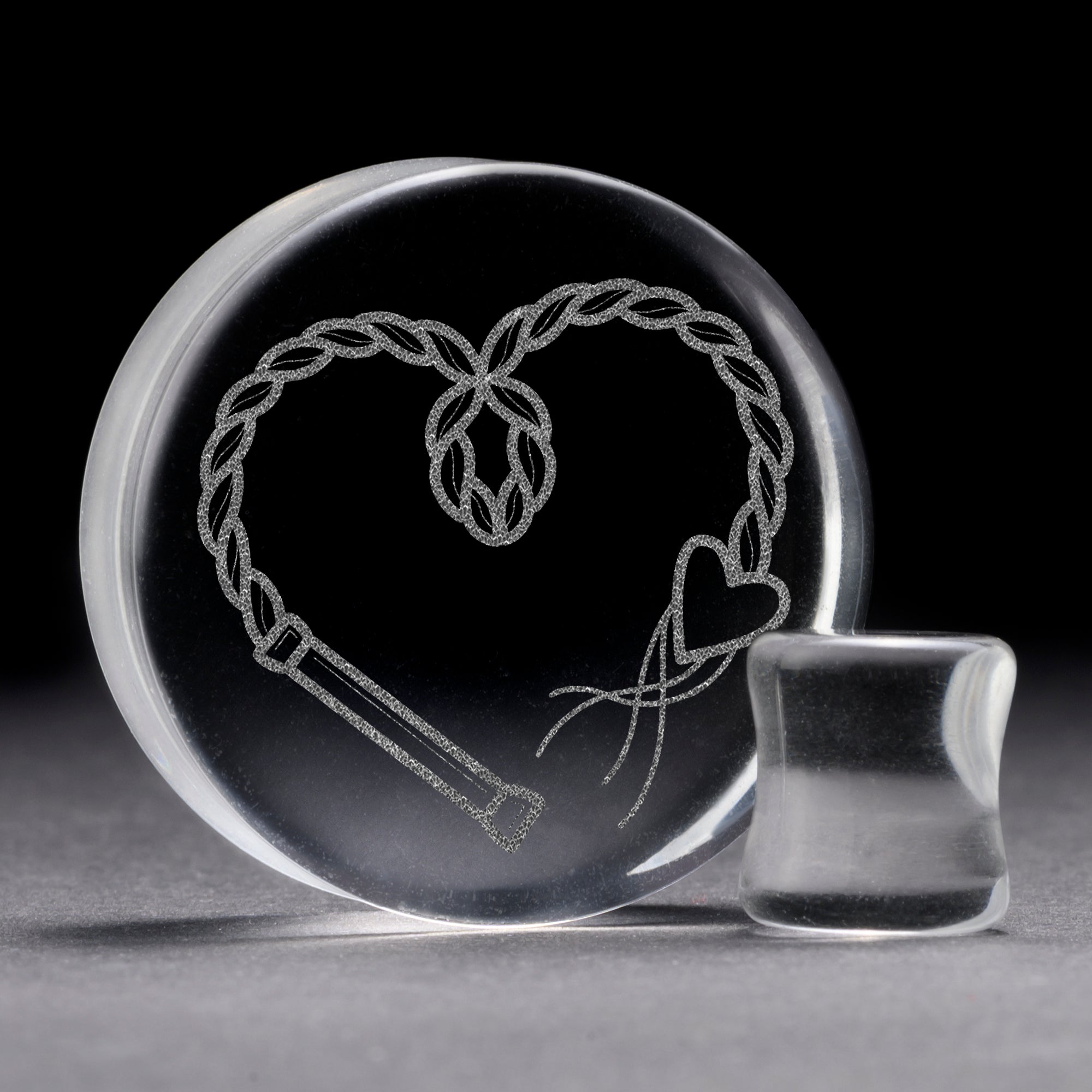 WHOW Plug / gauge - Clear Glass | Doppelaufgeweitet mit flachem Gesicht