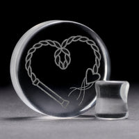 Plug / Gauge Fouet - Verre transparent | Face plate double évasé