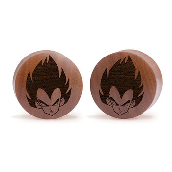 Vegeta - Dragon Ball Z Plug / gauge - Saba Wood | Konvexe Doppelaufgeweitet