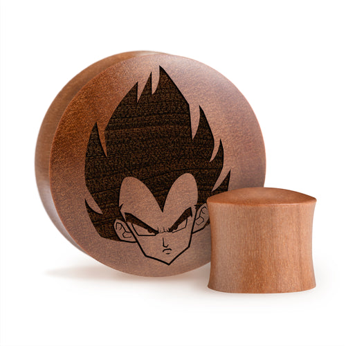 Vegeta - Dragon Ball Z Plug / gauge - Saba Wood | Konvexe Doppelaufgeweitet