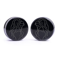 Plug / Gauge Virgo zodiaque - Verre noir | Face plate double évasé
