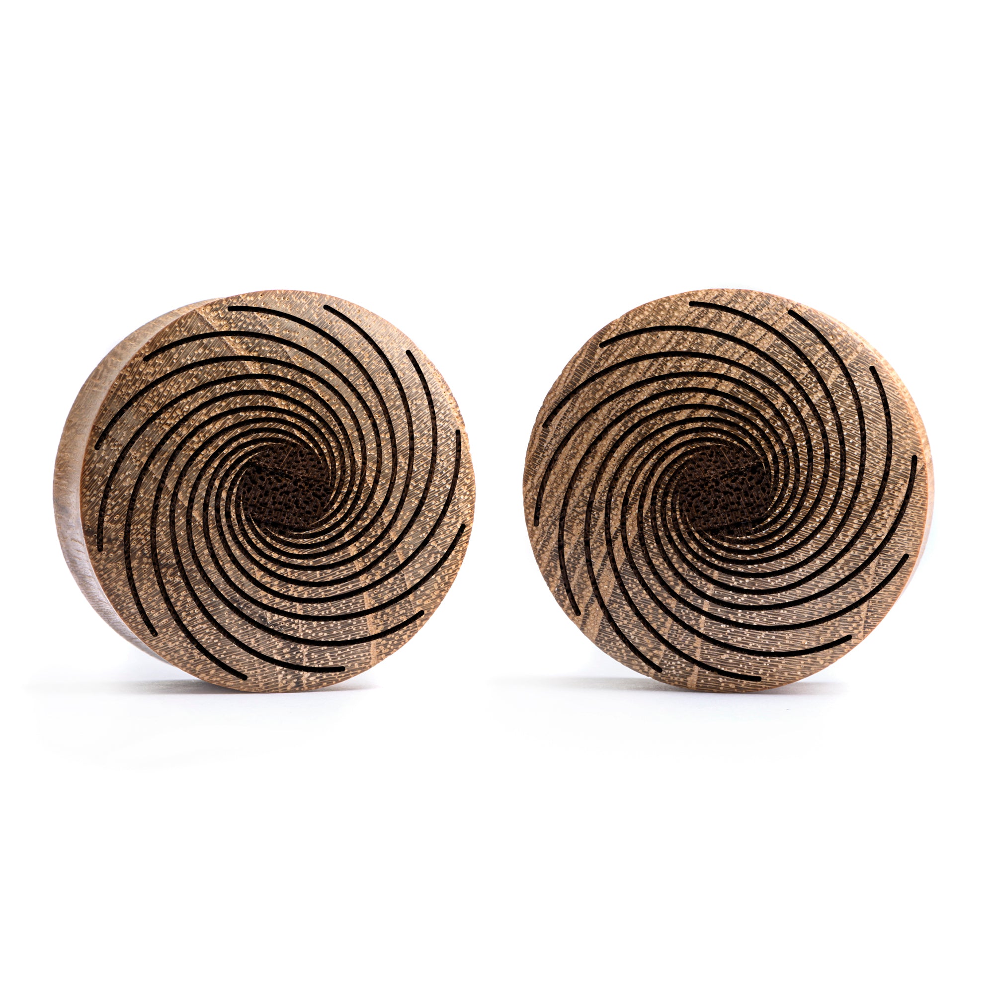 Wirbel Spiralplug / Gauge - Teakholz | Konvexe Doppelaufgeweitet