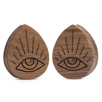 Linework Mandala Ornamental Tattoo Plug / Gauge - Teak Wood | Convex Double Flare