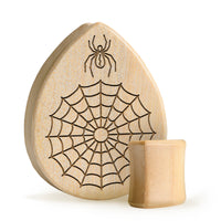 Web Plug / calibre - bois de crocodile en forme de goutte | double flare à face plate