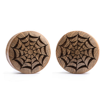 Linework Mandala Ornamental Tattoo Plug / Gauge - Crocodile Wood | Convex Double Flare