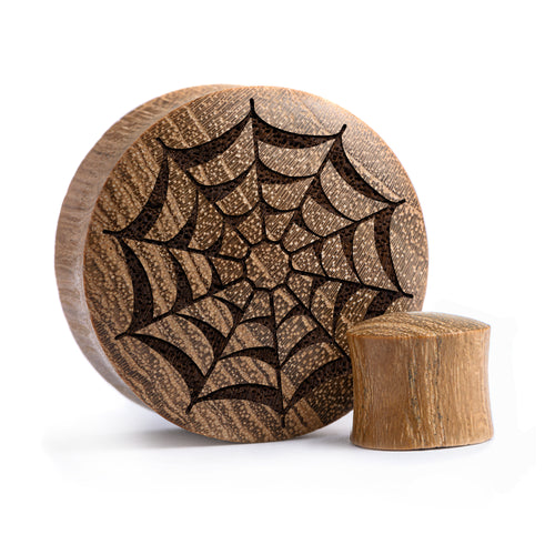 Web Plug / Gauge - Teak Wood | Convex Double Flare